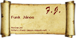 Funk János névjegykártya